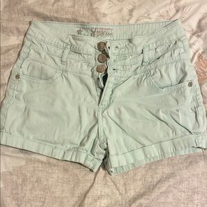 Celebrity Pink Women's Light Green Jean Shorts